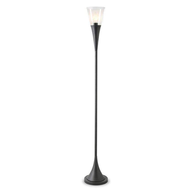 Hampton & Thyme Torchiere Floor Lamp with Glass Shade , 4 of 10