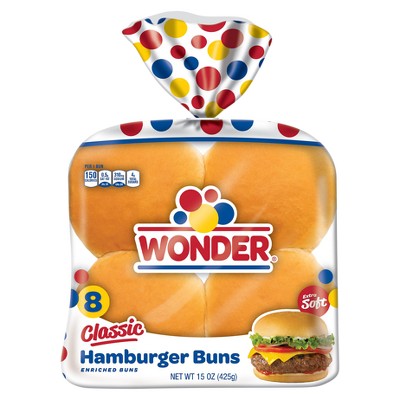 Wonder Classic Extra Soft Hamburger Buns - 15oz/8ct