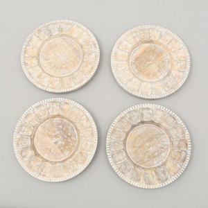 ChicFurnit Dining Plates Wood Plate Decorative Dinner Plate Dinnerware Wood Tableware for Home Kitchen and Party Use, White, 13"*13"*1" - 1 of 4