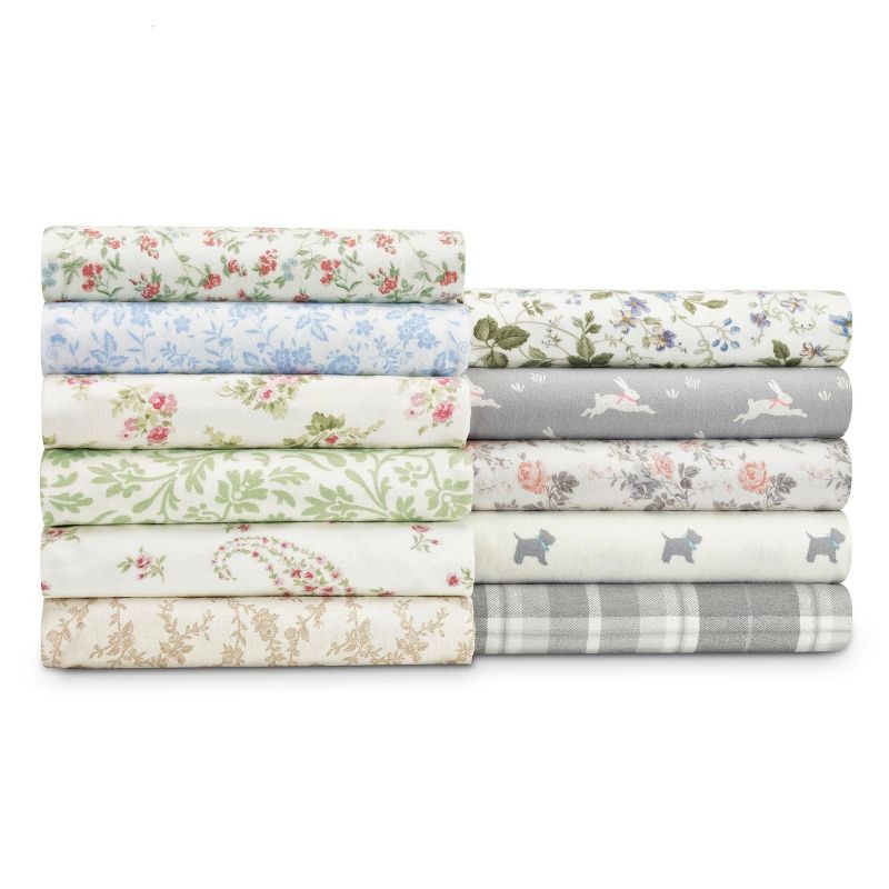 Printed Pattern Flannel Sheet Set - Laura Ashley, 5 of 17