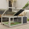 39.5 inch Wooden Tortoise House Indoor Pet Cage for Small Animals with 2 Removable Waterproof Tray - 4 of 4