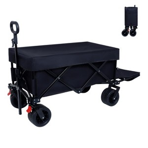 HTUTWOO Beach Collapsible Wagon Cart, Duty 400 lbs, Folding Utility Cart, Waterproof Dustproof UV Resistant Wagon Rain Covers, for Outdoor Activities - 1 of 4