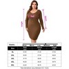 Plus Size Women's Ribbed Knit Bodycon Dress Long Sleeve Front Lace-Up Sweater Dress - 4 of 4