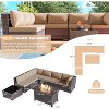 ALAULM Outdoor Patio Furniture Set Outdoor Sectional Rattan Sofa Set Brown Manual Wicker Patio Conversation Set with Cushions - 2 of 4