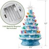 Casafield Hand Painted Ceramic Christmas Tree, 12-Inch Pre-Lit Tree with 100 Multi Color Lights and 2 Star Toppers - 4 of 4