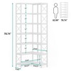Resenkos Bookshelf, Bookcase Standing Shelf Unts,7-Tier Corner Bookshelf Corner Bookcase Storage Display Rack,White - 2 of 3