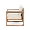 2pk Stefan Outdoor Acacia Wood Club Chairs with Cushions Brown/Beige - Christopher Knight Home - 4 of 4