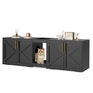 Cat Litter Box Enclosure,Hidden Litter Box Furniture for 2 Cats, Wooden Litter Box Enclosure Furniture,Side End Table, TV Stand - 1 of 4
