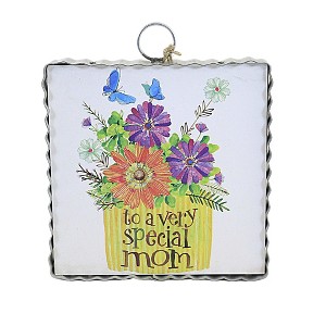 Round Top Collection Special Mom Gift Mini Print  -  One Mini Print 7.0 Inches -  Mothers Day Butterflies Flowers  -  S22108  -  Wood  -  Multicolored - 1 of 3