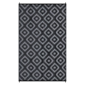 Outdoor Rug Modern Geometric Rug Waterproof Reversible Plastic Straw Rug for Patio Camping RV Balcony Backyard - 1 of 4