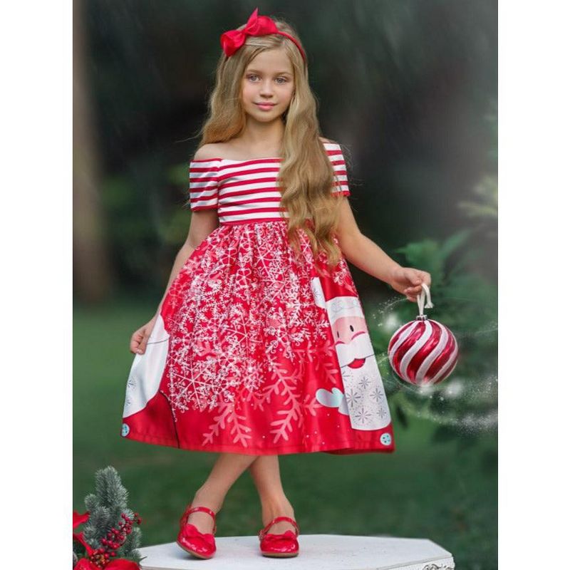 Girls We All Love Santa Holiday Dress - Mia Belle Girls, 3 of 6