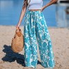 Women's Boho Floral Print Wide Leg Beach Cover Up Pants - Cupshe - 2 of 4