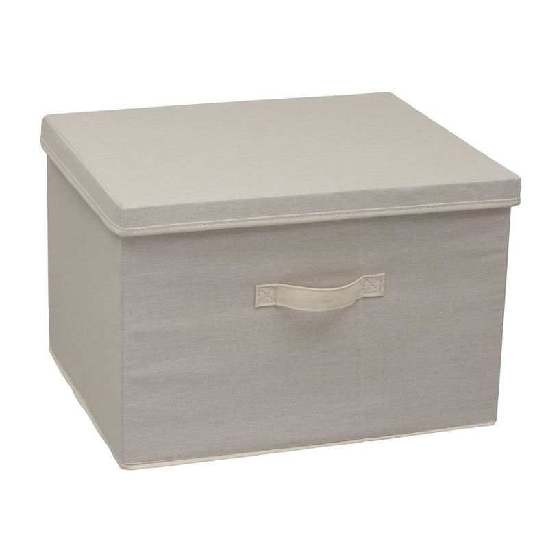 Household Essentials Wide Storage Box with Lid Natural, 1 of 9