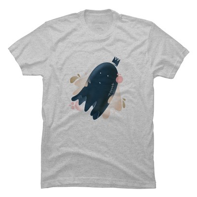 Men's Design By Humans Little floating ghost By Nebenzu T-Shirt