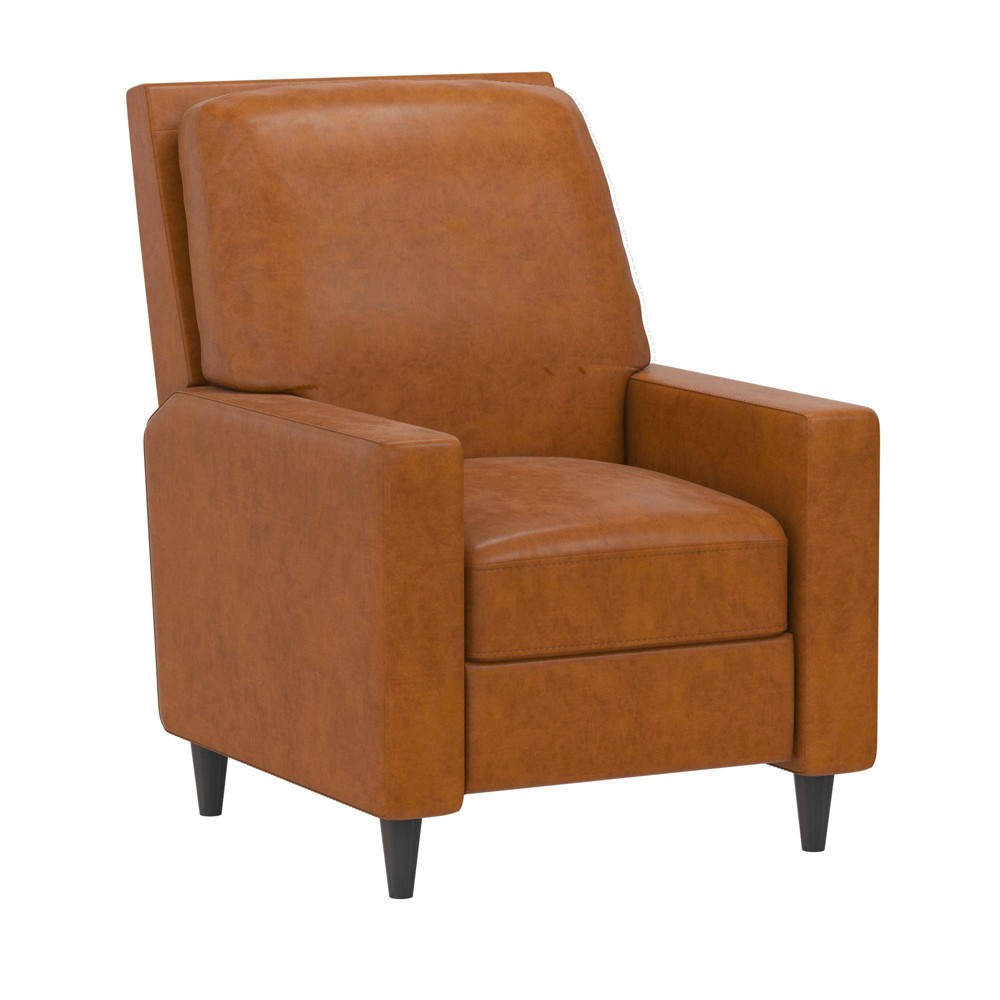 Photos - Chair Lana Pushback Recliner Living Room Accent  Camel Faux Leather - Novog