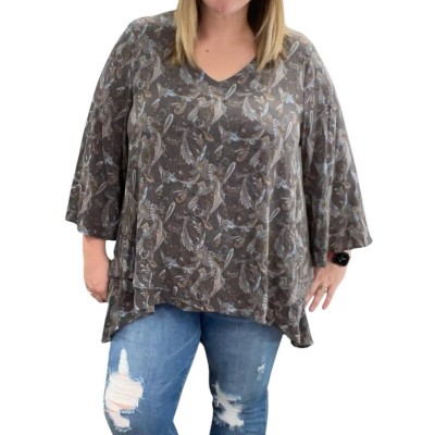 Women's Paisley Cross Front Tunic Top - JADE BY JANE