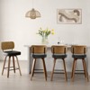 Bekrvio Swivel Counter Height Bar Stools Set of 1/2/3/4,26" Faux Leather Upholstered Bar Stools with Back & Bent Wood Frame for Kitchen Island - 4 of 4