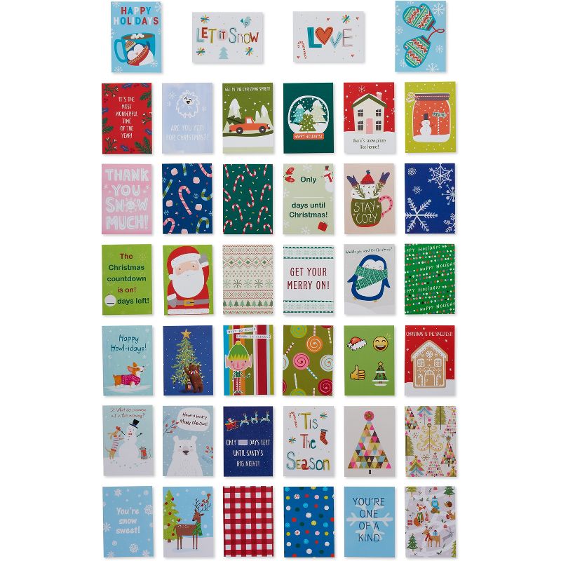 American Greetings 40ct Mini Notes Boxed Holiday Greeting Card Pack, 1 of 9
