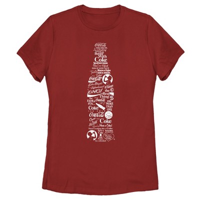 Women's Coca Cola Unity Logo Bottle T-shirt - Red - Large : Target