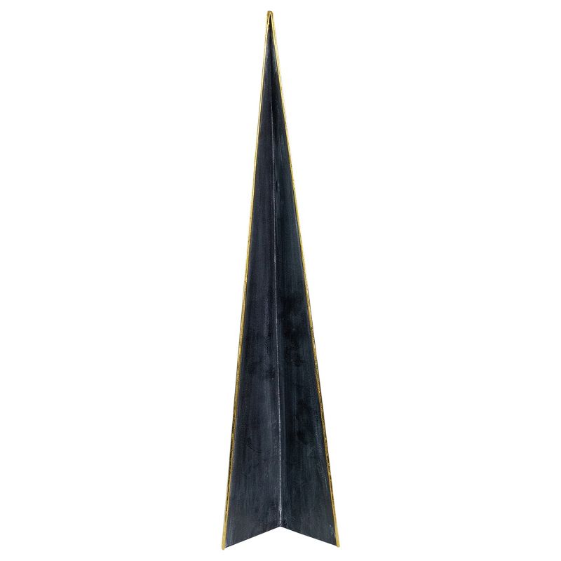 Northlight 15" Blue and Gold Triangular Christmas Tree Tabletop Decor, 3 of 8
