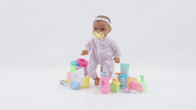 Perfectly Cute 24pc Baby Doll Deluxe Play and Care Set - Light Brown Hair, 2 of 7, play video