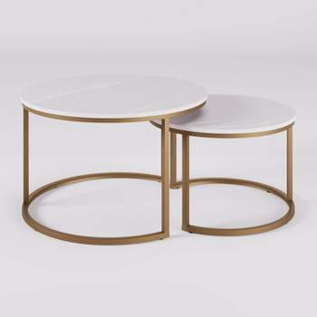 Set of 2 Forth Worth Round Nesting Coffee Table - CorLiving