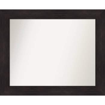 34" x 28" Non-Beveled Furniture Espresso Wall Mirror - Amanti Art