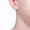 Guili Sterling Silver Clear Cubic Zirconia 5-Stone Linear Journey Stud Earrings – A Classic and Elegant Choice for Subtle Sparkle and Timeless Style - 2 of 4