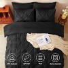 7-Piece Queen Pintuck Bed-in-a-Bag - Premium Black Pinch Pleat Comforter Set with Sheets & Pillow Shams - 2 of 4