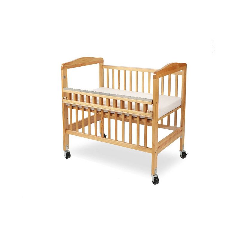L.A. Baby Mini/Portable Non-folding Wooden Window Crib with Safety Gate - Beige, 3 of 6