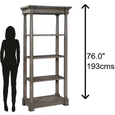 Lincoln Park Transitional Brown Wood Ladder Bookcase