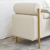 Upholstered Linen Storage Bench with Cylindrical Arms and Iron Legs for Hallway Living Room Bedroom - 4 of 4