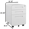 INFURNIC Decorative Storage Cabinet 3 Drawer Mobile File Cabinet with Lock for Office Use, White, 21"*18"*24" - 4 of 4