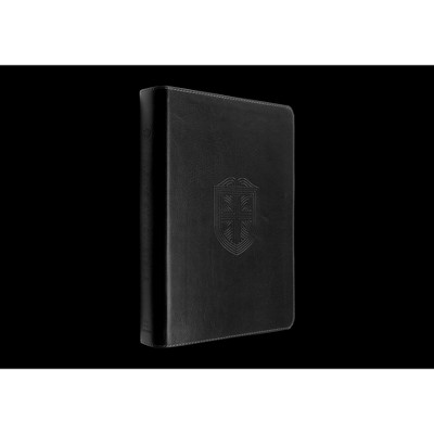 ESV Men's Study Bible (Trutone, Charcoal, Shield Design) - (Leather Bound)