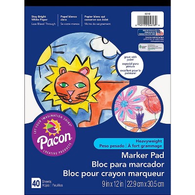 Pacon Art Street White Watercolor and Marker Pad 12" x 9" PAC4618
