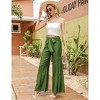 Clearlove Womens Wide Leg Palazzo Pants Belted High Waist Casual Long Trousers with Pockets Travel Outfits - 3 of 4