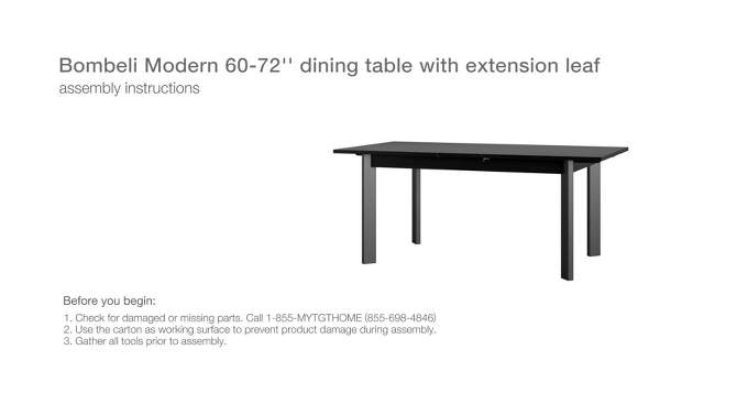 Bombelli Modern Extendable Dining Table Black - Threshold&#8482;, 2 of 12, play video