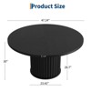 47" Round Dining Table for 4-6, Black Dining Table with Sturdy Waveform Metal Base, Industrial Circle Table for Kitchen or Dining Room - 3 of 4