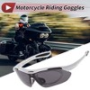 Unique Bargains Motorcycle Riding Goggles for Outdoor Sports Dirt Bike ATV Dark Gray Lens White Black Frame 1Set - 2 of 4