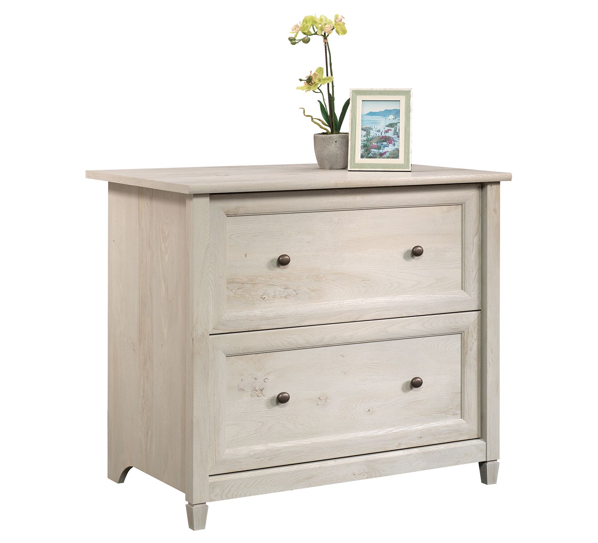 Edge Water Lateral File Cabinet - Chalked Chestnut - Sauder: Safety Mechanism, Holds Legal/Letter Files