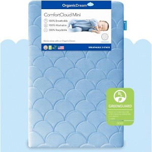 Organic Dream Comfort Cloud Mini Crib Mattress - Sky Blue - 1 of 4