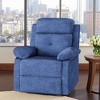 MAYEERTY Blue Small Swivel Rocker Recliner Space Saving Design for Women Fits Bedroom Living Room - 3 of 4