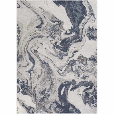 Hauteloom Moana Denim Blue Marble Area Rug