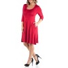 24seven Comfort Apparel Fit and Flare Plus Size Dress - 2 of 4