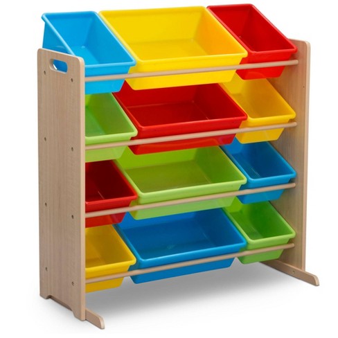 Delta Children Kids' Toy Storage Organizer with 12 Plastic Bins - Colorful