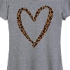 Women's - Instant Message - Leopard Print Heart Outline Short Sleeve Graphic T-Shirt - 2 of 4