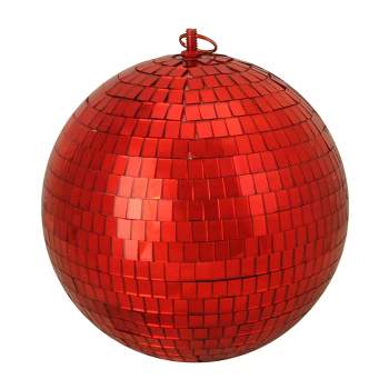 Northlight Shiny Red Hot Mirrored Disco Glass Christmas Ball Ornament 8" (200mm)