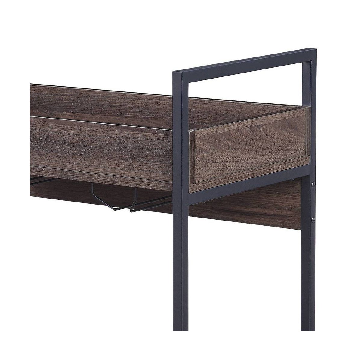 Acme Furniture Jerrick Bar Serving Cart Walnut/Black Finish - thumbnail 4