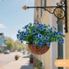 YIYIBYUS Artificial Hanging Flowers Plants Basket for Outside Porch, 3 Set Artificial Outdoor Flowers with Hanging Basket - 2 of 4