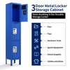 ORRD 66"H 3-Door Metal Employee Lockers - Blue, Assembly Required - 3 of 4